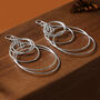 Sterling Silver Cascada Dangly Earrings, thumbnail 2 of 4