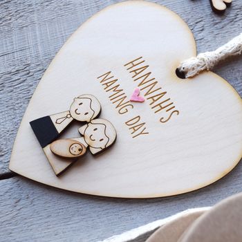 Personalised Naming Day, Christening Or Baptism Heart, 4 of 7
