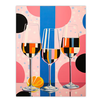 Prosecco Party Fun Bright Kitchen Dining Wall Art Print, 6 of 6