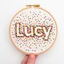 Personalised Rainbow Name Hand Embroidery Art, thumbnail 2 of 4