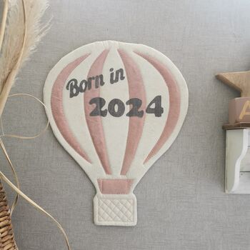 Born In 2024, Hot Air Balloon Nursery Decor, 3 of 12