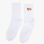 Women's Christmas Highland Cow Embroidered Cotton Ankle Socks Five Pack, thumbnail 7 of 7