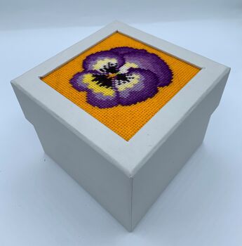 Pansy Stitch Your Own Box Tapestry Kit, 4 of 7