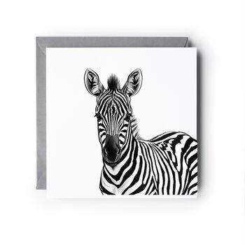 Capella The Zebra Safari Hand Drawn Blank Greeting Card, 2 of 6