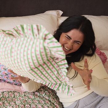 Indian Block Print Frilly Cushion, 8 of 8