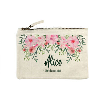 Personalised Floral Cotton Canvas Makeup Bag, 8 of 8