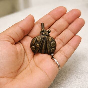 Vintage Brass Ladybug Drawer Knob, 8 of 9