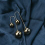 Silver Plated Christmas Ball Ear Climber Hook Earring, thumbnail 4 of 6