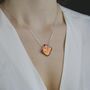 Orange Glass Sterling Silver Pendant Necklace, thumbnail 1 of 12