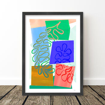 Colour Block Abstract Leaf Art Print, 10 of 11