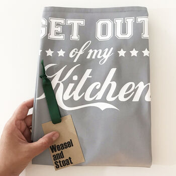 Stylish 'Get Out Of My Kitchen' Apron, 3 of 12