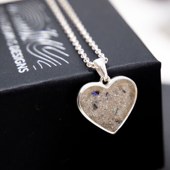 Heart Shaped Cremation Ashes Memorial Necklace, 2 of 7