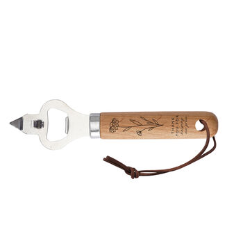 Oak Wooden Bottle Opener 'Thank You For Helping Me Grow' | Perfect Gift | Novelty | Barware | Teacher Leaving Gift, 2 of 2