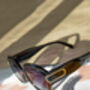 Black Circle Arm Detail Oversize Sunglasses, thumbnail 2 of 6