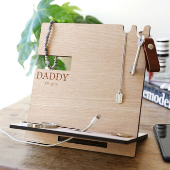 Men's Personalised Wooden Accessory Stand, 2 of 3