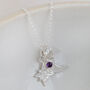 Sterling Silver Birthstone Star And Moon Cluster Pendant, thumbnail 4 of 7