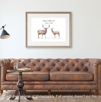 Personalised Deer Print Custom Home Gift, 2 of 3