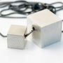Silver Large Cube Necklace, thumbnail 1 of 7