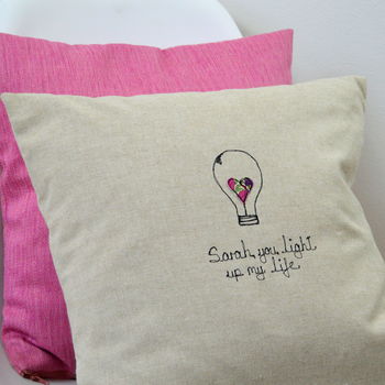 Personalised Light Bulb Cushion, 10 of 11