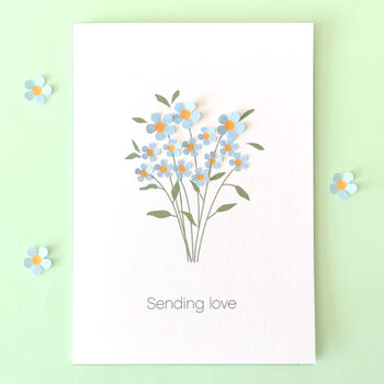 Sympathy Card With Paper Forget Me Not Flowers, 2 of 8