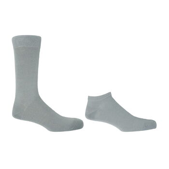 Classic Cloud Grey Luxury Crew And Trainer Men’s Socks, 2 of 5