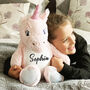 Pink Unicorn Teddy Personalised Pyjama Case, thumbnail 2 of 7