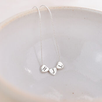 Sterling Silver Personalised Heart Bead Necklace, 2 of 4