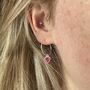 Birthstone Heart Hoop Earrings, thumbnail 1 of 4