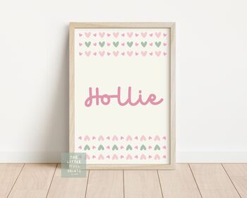 Personalised Girls Bedroom Print Set With Cute Cherry Design, 5 of 5