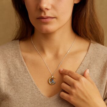 Personalised Owl Necklace In Sterling Silver And Gold, 2 of 9