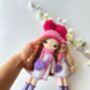 Organic Hand Knitted Doll With Cute Dress For Girls, thumbnail 6 of 12