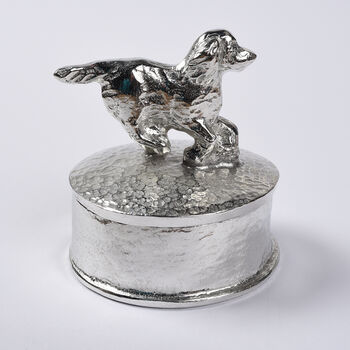 Personalised Engraved Spaniel Pewter Trinket Box Gift, 4 of 9