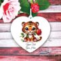 Personalised Cute Rose Animal Tiger Decoration, thumbnail 2 of 2