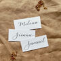 White Hand Calligraphy Place Cards, thumbnail 1 of 4