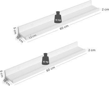 Set Of Two/Three Floating Shelves High Gloss Finish, 9 of 12