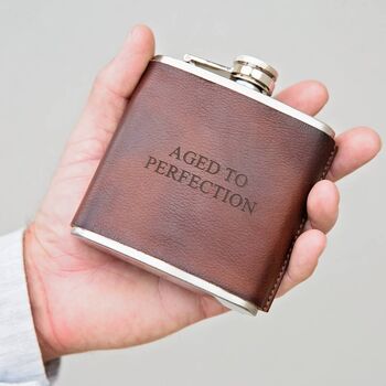 Personalised Leather Hip Flask, Shooting Accessory, 5 of 9