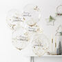 Merry Christmas Confetti Balloons X Five, thumbnail 1 of 2