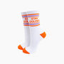 Stay Golden Organic Cotton Sports Socks In White, thumbnail 1 of 4