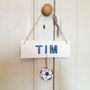 Personalised Name Sign Door Plaque With Football, thumbnail 4 of 7