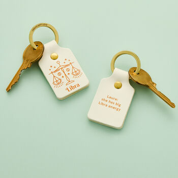 Personalised Zodiac Leather Keyring, 2 of 9