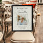 Personalised 'Reserved For' Memorial Photo Wedding Seat Sign Black Frame, thumbnail 1 of 4