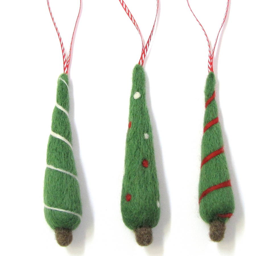 christmas tree decorations needle felting kit by hawthorn handmade ...