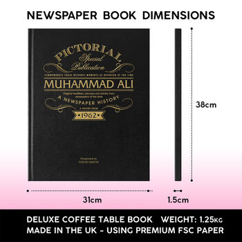 Muhammad Ali Personalised UK Sports Gift Newspaper Book, 4 of 9