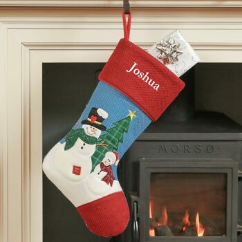 Personalised Children's Snowman Christmas Stocking, 4 of 6