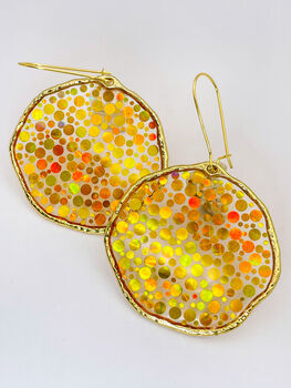 Statement Disco Earrings With Gold Glitter, 9 of 12