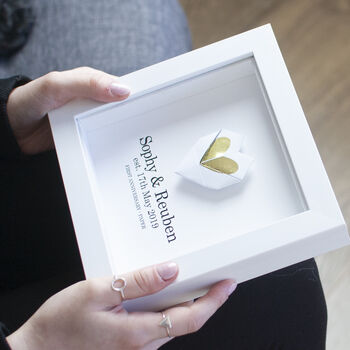 Personalised 1st Anniversary Gift Handmade Paper Heart, 2 of 8