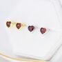 Tiny Garnet Red Cz Heart Stud Earrings, thumbnail 1 of 12
