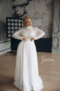Floor Length Bridal Skirt With Pockets – Crepe, Satin Or Chiffon, 10 of 12