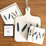 Jay Feather Mini Chopping Board And Coasters Gift Set, thumbnail 1 of 5