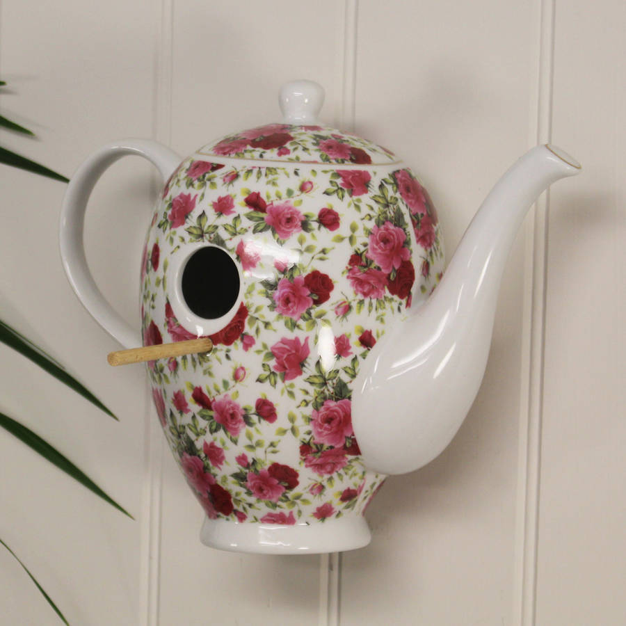 floral coffee pot bird nest box by garden selections ...